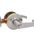Grade 2 Heavy Duty Cylindrical Lever Lockset ADA UL Listed Satin Chrome US26D Entry Reversible For Left Or Right Doors Backset