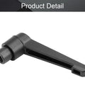 Heavy Duty 2 Pcs M10 Clamping Lever Handle With Female Thread Quick Release Lock And Rock Solid Aluminum Alloy Adjustable Knurled Thumb Wheel Knob For Garage Work And Woodshop Projects In Matte Black, detailed view of clamping lever handle.