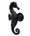 Dope Seahorse Style Zinc Alloy Cabinet Pull Handle In Matte Black, features detailed seahorse design, side view