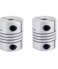 Beefy 6mm To 12mm Shaft Coupling, 30mm Long, 25mm Diameter Aluminum Alloy Stepper Motor Coupler For 3D Printer CNC Machine DIY Encoder, Flexible Joint Connector, 2 Pack, two silver couplers