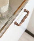 Antique Copper Cabinet Pulls Six Pack With 3 Inch Hole Centers Vintage Fluted Bar Drawer Handles Zinc Hardware For Kitchen Cabinets