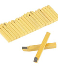 Front view of a 20-piece 1/4-inch carbide-tipped lathe cutter tool set with yellow inserts for turning and boring