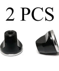 Built Tough Aluminum Alloy Quick Release Hub Nuts For Mountain And Road Bikes M5 Thread Non Slip Grip, two black aluminum nuts.
