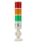 24VDC LED Signal Tower Alarm with red, orange, and green indicators for workshops and job sites, industrial status light on stand