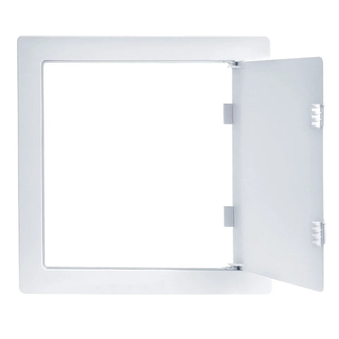 QWORK 10x10 inch white plastic drywall access panel with removable door for plumbing and HVAC
