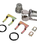 Door Lock Cylinder Kit With Keys For Chevy C10 C20 C30 Blazer K5 Silverado GMC Sierra 1500 2500 3500 Jimmy Suburban Savana Pontiac Truck Van Replacement For Your Ride And Daily Drivers; Components displayed on white background