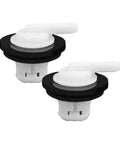 2 Pack Fuel Tank Vent Valve Kit With Grommet For Jeep Wrangler And Ford F Series Trucks 1980 1996 F150 F250 F350 Gas Tank Rollover Valve Replaces 5360058 5360059 911060, showing white valves with black grommets, side view.