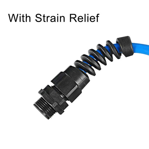 M16 Cable Gland Waterproof IP68 Nylon Joint With Adjustable Locknut And Strain Relief For 6 To 10 Mm Diameter Cables