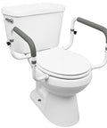 Toilet Safety Frame With Adjustable Width One Size Fits Most Toilets 16 To 18 Inches Sturdy Grab Bars Support Up To 300lbs