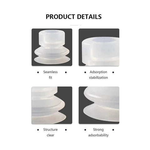 Heavy Duty Pneumatic Suction Cup Big Head With Silicone Nozzle details showing seamless fit and adsorption stabilization