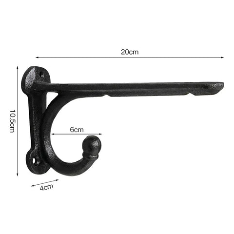 Decorative Shelf Bracket For Wall Mounted Shelving, Built Tough Heavy Duty Metal Shelf Support, 20cmx10.5cm black iron bracket