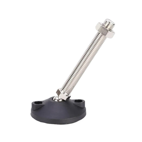 4 Pack Swivel Leveling Feet Heavy Duty Metal And Nylon Glide Pads Solid As A Rock Fix Kicks That Wobble Fast Perfect For Furniture Or Equipment On Bumpy Floors D60 M10 X50 with silver metal stud and black base