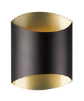 Modern Black 9W LED Wall Sconce, 10 Inch Tall by 8 Inch Wide, Energy Efficient Indoor Lighting, elegant curved design