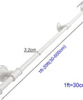 Tough As Nails 14ft Wall Mount Grab Rail And Stair Safety Railing For Home And Deck Use In Clean White Finish, dimensions shown.