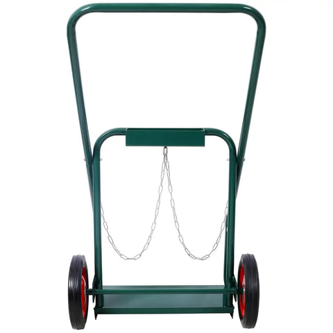Heavy Duty Dual Cylinder Hand Truck Cart With 440 Pound Load Capacity For Welding Equipment Mobile Dolly On 10 Inch Solid Rubber Wheels