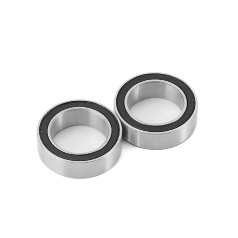 Close-up of two stainless steel sealed bearings from Beefed Up Steel Sealed Bearing Kit For TRX4M 1 By 18 RC Crawler, 22Pcs Black And Grey