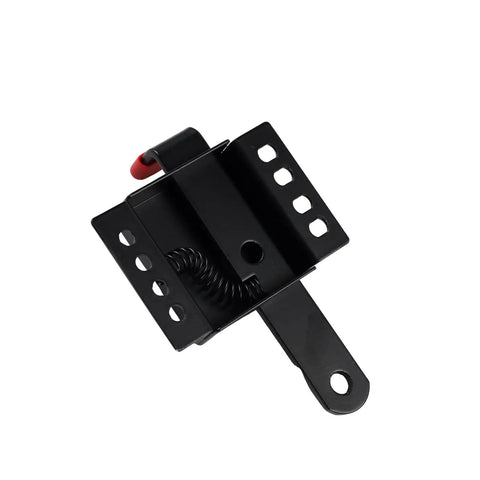 Heavy Duty Built Tough Matte Black Garage Door Lock Kit With Inside Deadbolt Security Side Lock Universal Fit For Most Garage Doors Easy Install Sliding Bolt Lock For Home in matte black finish, shown uninstalled.