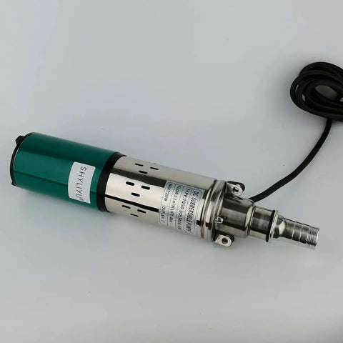 Solar Powered Deep Well Submersible Pump 12V 200W Stainless 3 Inch Screw Pump with 1 Inch Outlet and 2300 Liters Per Hour