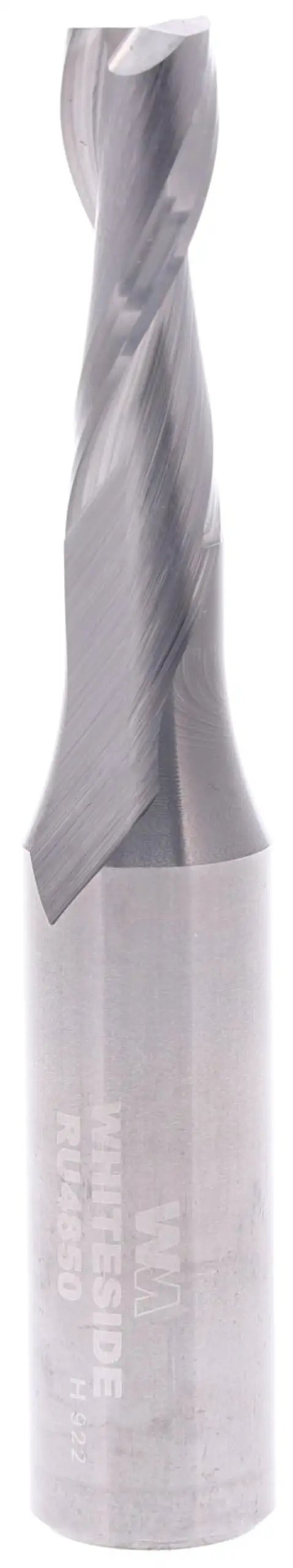 RU4850 Up Cut Spiral Router Bit Solid Carbide Five Sixteenths Inch Cutting Diameter One Inch Cutting Length Half Inch Shank