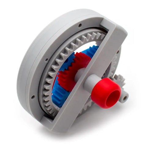 Close-up of Planetary Gear Model For Mechanical Principle Demonstration And Teaching Aids In PLA 3D Printing Hands On STEM Gear System