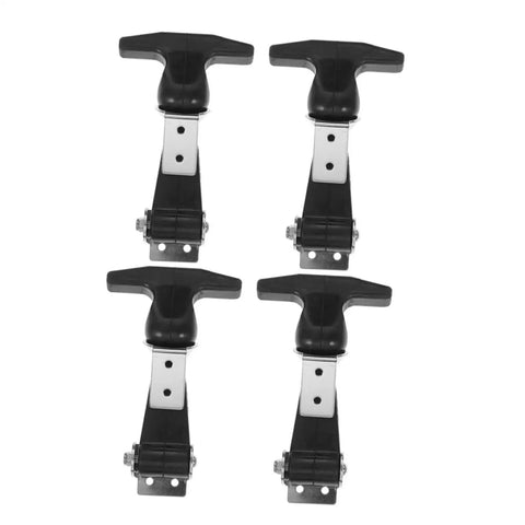 Four Stainless Steel 304 Rubber Door Latches With Toggle Clamps for Toolbox Cooler Hood Drawers Replacement Straps for Travel and Tool Storage.
