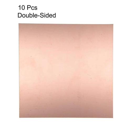 Double Sided Copper Clad FR4 PCB Circuit Board 200x200mm 1.5mm Thick For DIY Prototyping And Model Making, pack of 10 boards.