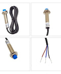 Inductive Proximity Sensor M12 4mm 3 Wire NPN Normally Open DC 6V To 36V Industrial Grade Switch with wiring and connectors