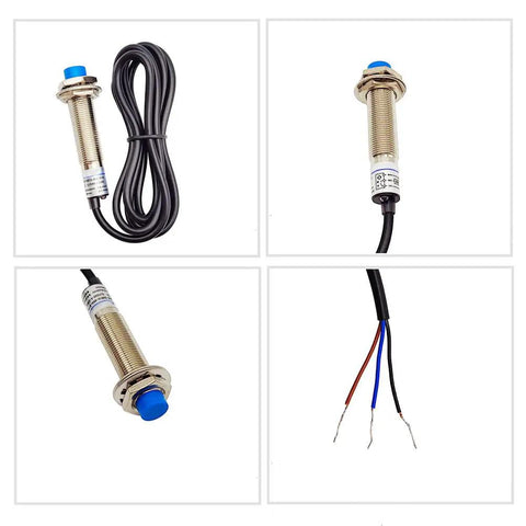 Inductive Proximity Sensor M12 4mm 3 Wire NPN Normally Open DC 6V To 36V Industrial Grade Switch with wiring and connectors