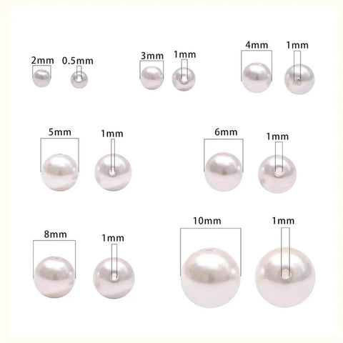 Hella Versatile Gold Imitation Pearl Spacer Beads Kit 10 Boxes: various sizes from 2mm to 10mm for DIY jewelry.