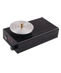 Straight Shooting Engraving Knife Sharpener With Three Top Shelf Diamond Wheels, compact black and silver design for portable use.