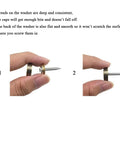 Slick Brushed Copper Mirror Screws With Solid Brass Washers Zero Hassle Install Decorative Fasteners For Bathroom Mirrors Kitchen Backsplash And Weekend Handy Work Projects 8 Pairs, showing washer and screw detail.
