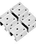 SBR16UU 16mm Aluminum Linear Ball Bearing Slide Block With Chrome Plated Rod For Cnc Machines And Diy Builds Hella Smooth Ride Rock Solid Crafted For Zero Lag Performance - four linear slide blocks arranged on a surface.