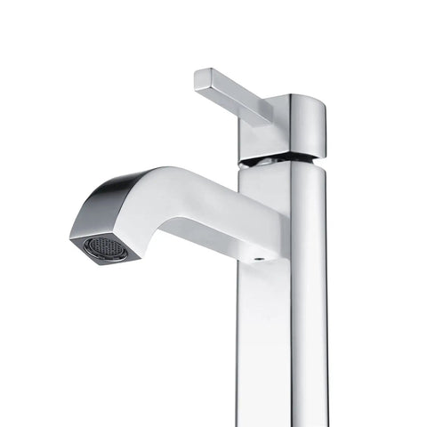 Ramus Single Handle Vessel Sink Bathroom Faucet Chrome Finish For A Slick Modern Bath, Solid Brass Build, Ceramic Cartridge, Leak-Free, 1-Hole Mount, Easy Install, High Arc Spout, Durable And Easy To Clean, Premium Quality Finish