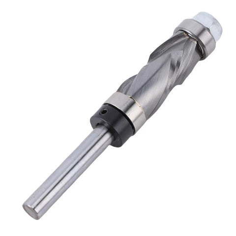 Premium Tungsten Steel Flush Trim Router Bit with Hardened Carbide Cutter For Durable Woodworking And Smooth Trim Jobs That Get The Job Done Right Without Breaking A Sweat, close-up view.