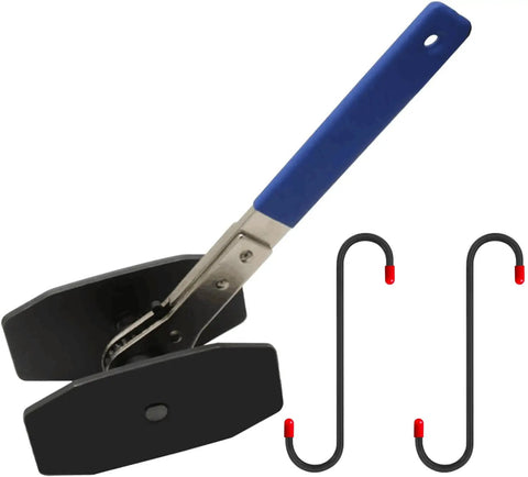 4 In 1 Universal Disc Brake Caliper Tool With 360 Degree Ratcheting System And 2 Hooks, carbon steel, blue handle, side view