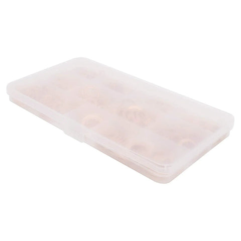 Rad 300 Pcs Red Copper Gasket Washer Assortment Kit High Thermal Conductivity Fits Auto And Hydraulic Systems M5 To M16 flat washers in plastic case