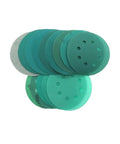 Get Fresh 40 Pc Green Hook And Loop Sanding Discs For Power Tools 5 Inch 125mm shown in various grits and colors.