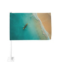 Rowing Team Car Flag 12x18 Inch Double Sided Outdoor Window Clip Flag Ocean Sea Landscape For Your Ride Cars Trucks SUVs Decor Show Off Team Spirit On Water Scene