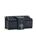 Automatic Transfer Switch For Home Power Backup And Industrial Use, 16 Amp Dual Power Source, 4 Pole 4P Design, black 16A switch with wiring terminals and rotary knob