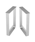 Heavy Duty Solid Steel Table Legs With Elegant Arc Shape And Glossy Silver Coating, No Sweat Cleaning Anti Slip Mounts For Kitchen Or Bathroom Fixes In 70X70CM, Hella Sturdy Supports, front view.