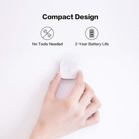 Zigbee Temperature And Humidity Sensor 3 Pack For Smart Home Climate Monitoring, thermometer hygrometer, compact wall-mounted unit, no tools needed