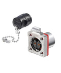 Heavy Duty 35 Amp BD24 Welding Aviation Plug With Four Hole Metal Female Crimp Connector Base, silver, black, industrial use.