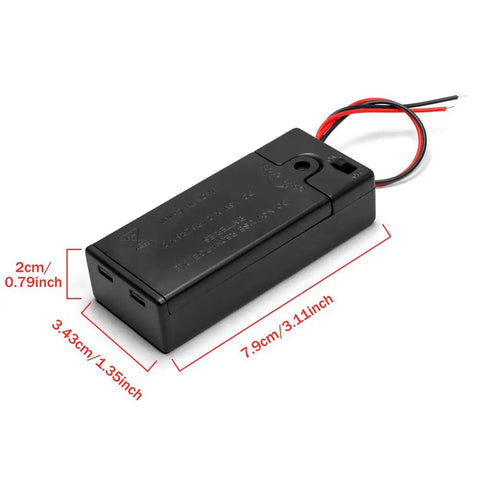 Hardcore 4 Pack Dual AA Battery Holder With Built In On Off Switch And Exposed Wire Leads To Keep Your DIY Gadgets Running Smooth, 3.11in
