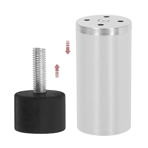 4 Pack Adjustable Threaded Furniture Levelers With Rubber Shock Absorbing Feet Screw On Chair And Table Glide Protectors