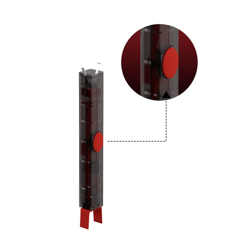 Two In One DIY Keyboard Tool With Switch Puller And Keycap Puller In Red For Easy Switch Removal And Keycap Lifting Rectangular Design With PC Housing close-up