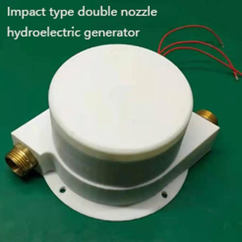 100W Micro Hydro Turbine Generator For Outdoor Use Portable Water Turbine Power Pack With Double Nozzle Off Grid Hydroelectric Generator For Camping And Adventures Charges Phones And Small Devices On The Go, front view