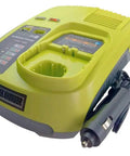 Replacement Battery Charger For P131 Series And 12V 14.4V 18V One Plus Batteries, car adapter, green plastic, USB ports
