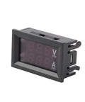 Side view of Digital Voltmeter Ammeter Multimeter With LED Display Dual Range DC 0V To 100V Current Meter, black casing, compact design