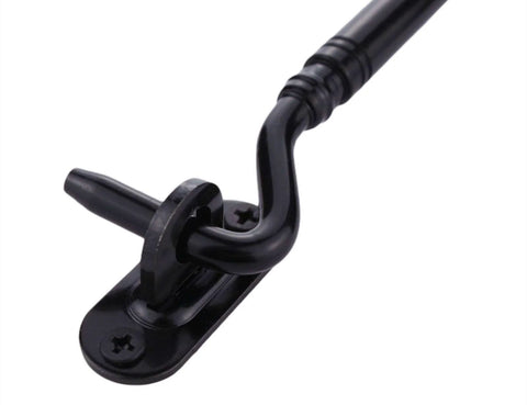 Heavy Duty 6 Inch Black Door Latch And Gate Latch With Rustic Cabin Hook And Eye Privacy Lock for barn doors close-up