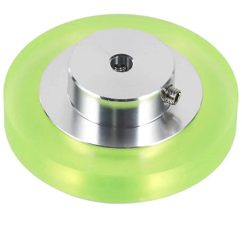 200mm Aluminum Polyurethane Industrial Encoder Wheel With 20mm Aluminum Mounting Bracket, Silver And Green, Boss-Grade Precision Measuring Wheel Built For The Shop, M8 Holes And Shaft Adaptable